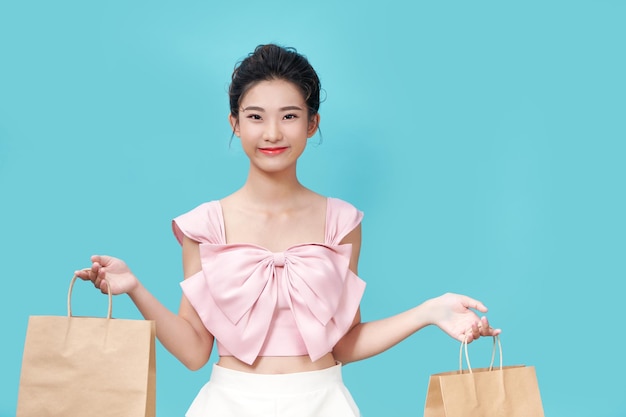 A young woman shopping on a shopping trip