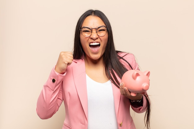 Young woman shouting aggressively