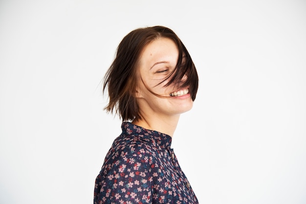 Young Woman Smiling Cheerful Concept