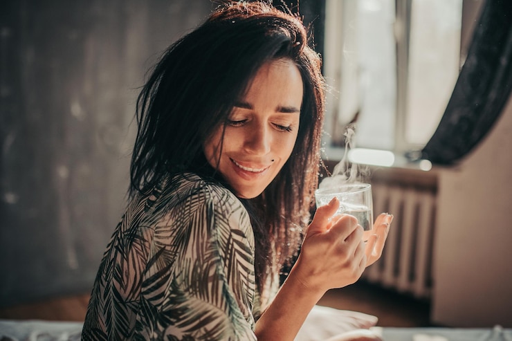 Photo young woman smiling