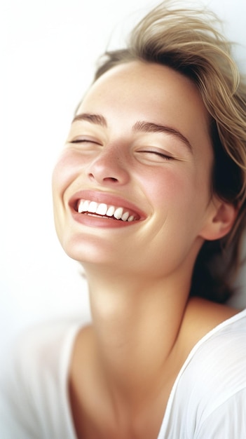 Photo young woman smiling