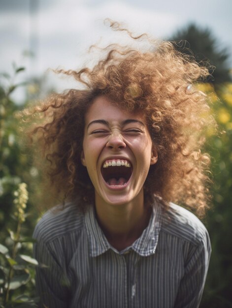 Foto una giovane donna che sorride.