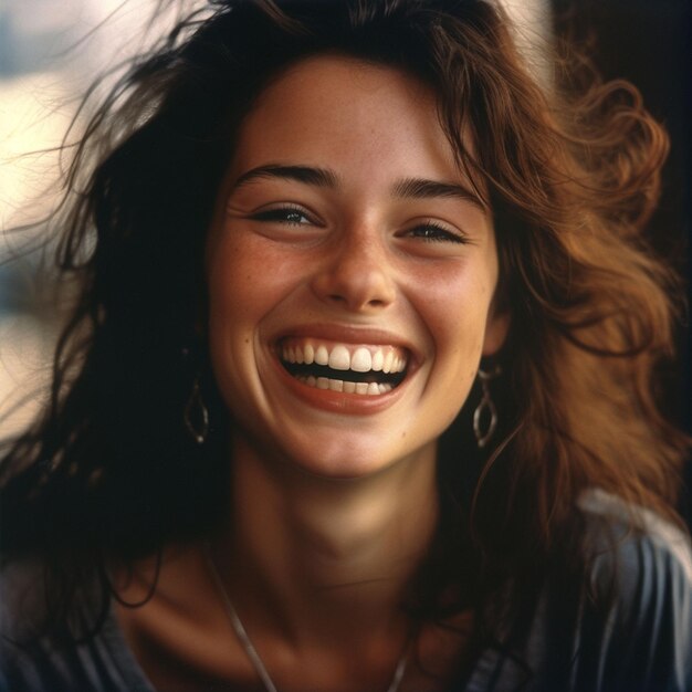 Photo young woman smiling