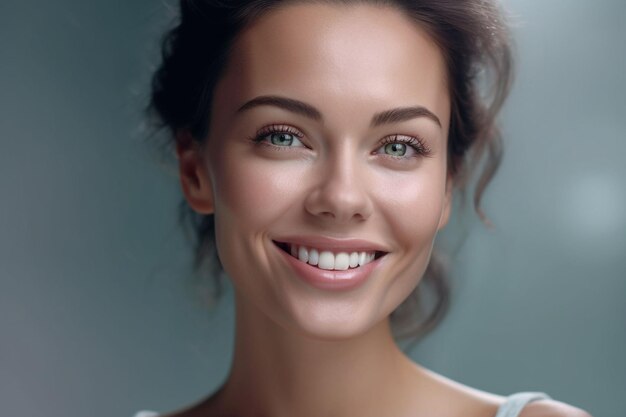 Photo young woman smiling