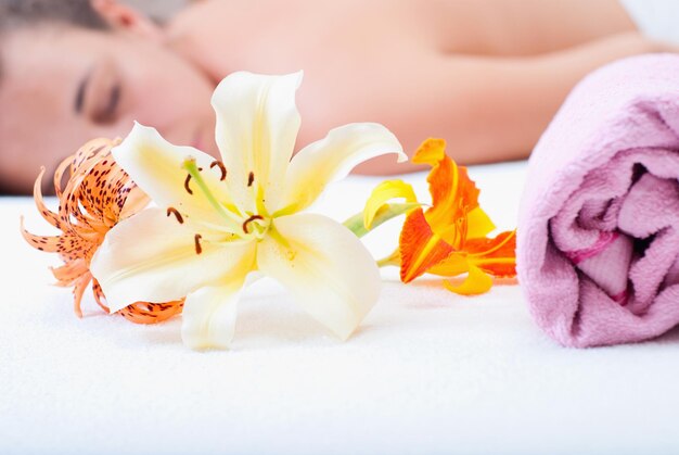 Young woman in a spa