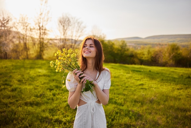 young woman standing on field