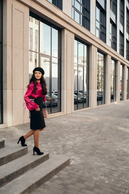 Young woman in the streets of city