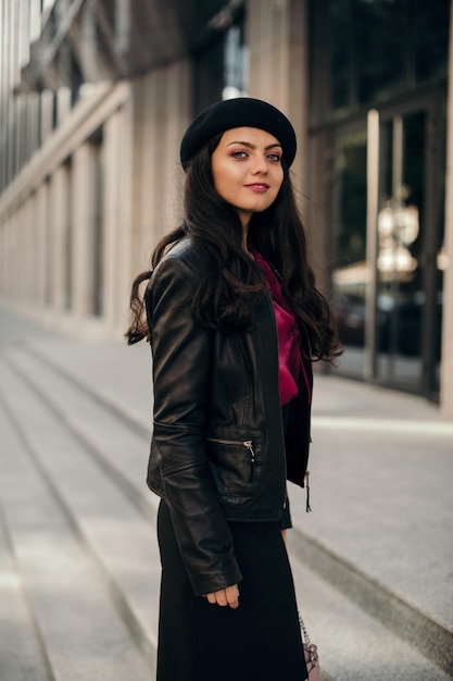 Young woman in the streets of City