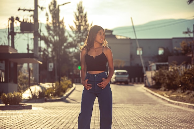 Young woman on the streets of a city