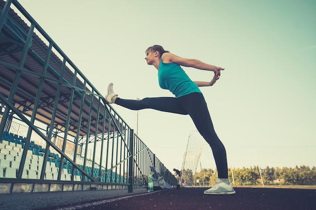 Premium Photo  Stretch fitness women doing stretching exercise