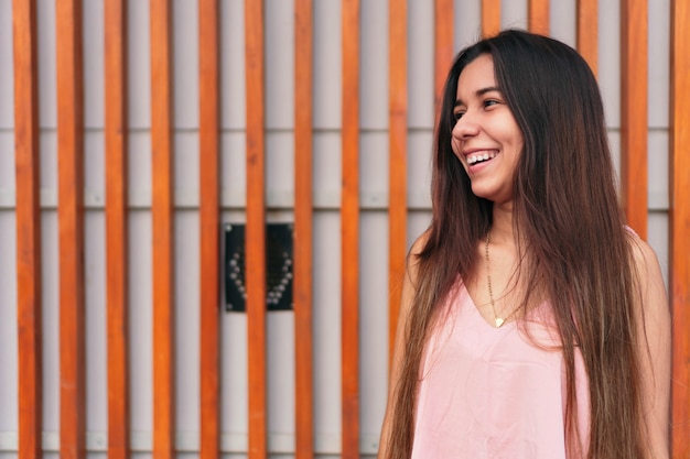 Young Woman On Summer Nature Laughing Portrait