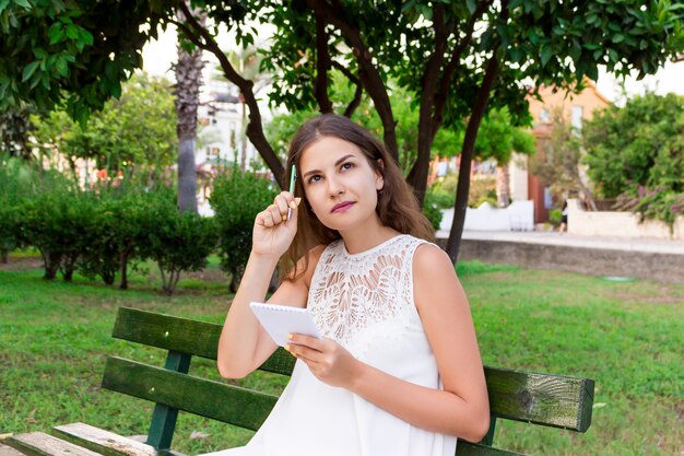 Young woman thinking about something