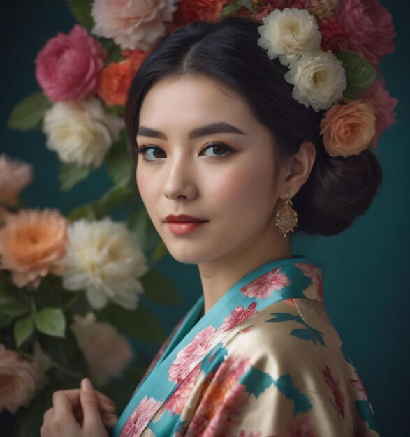 Photo young woman in traditional kimono