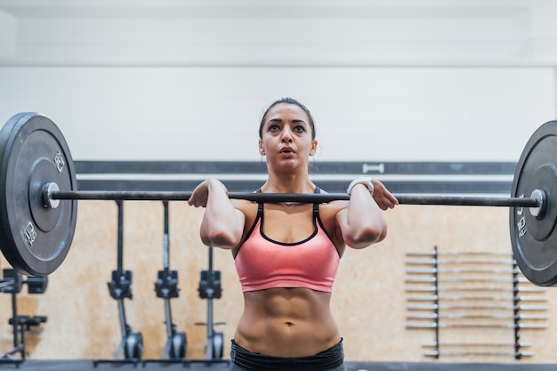 Young woman training