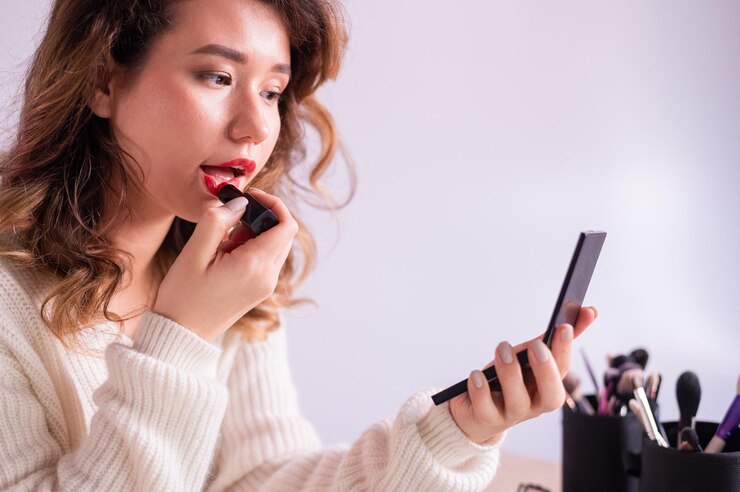 Photo 携帯電話を使っている若い女性