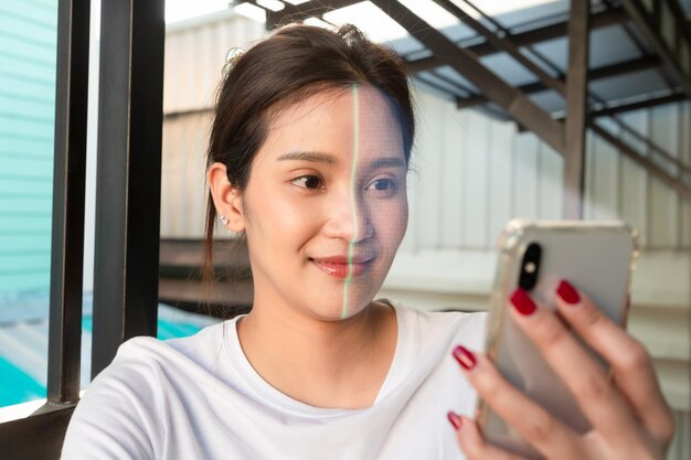 Young woman using phone