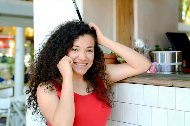 Young woman using smartphone.