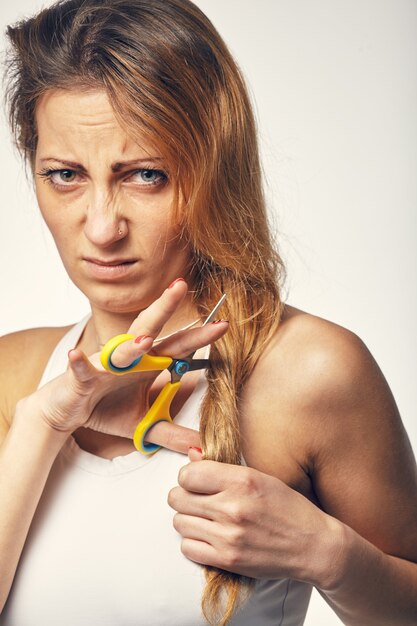 A young woman wants to cut her hair