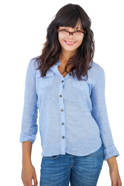 Young woman wearing glasses