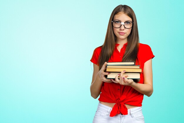 Young woman wearing glasses