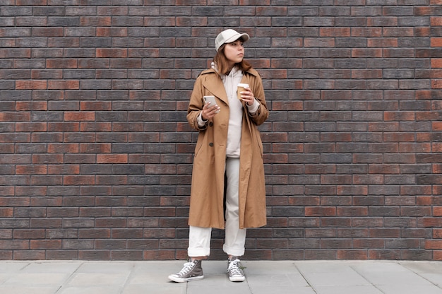 Young woman wearing trucker hat