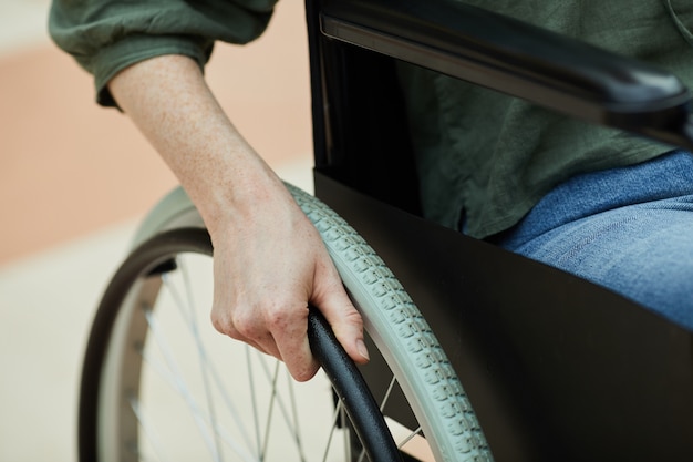 Young woman in wheelchair