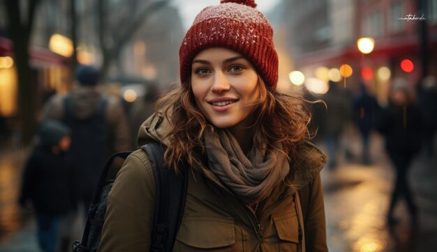 Young woman on a winter holiday