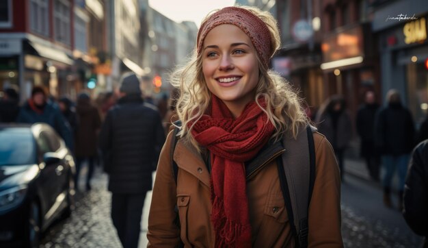 Photo young woman on a winter holiday