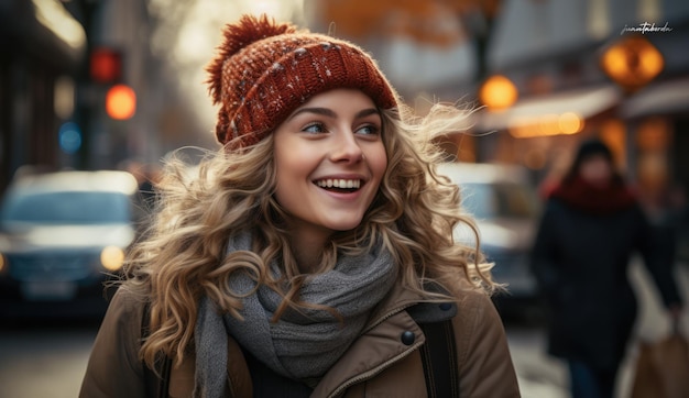 Young woman on a winter holiday