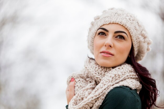 Young woman in winter