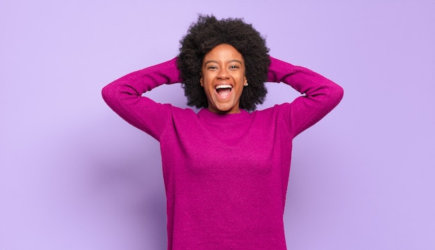 Young woman with afro hairstyle