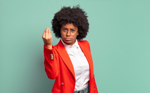 Young woman with afro hairstyle