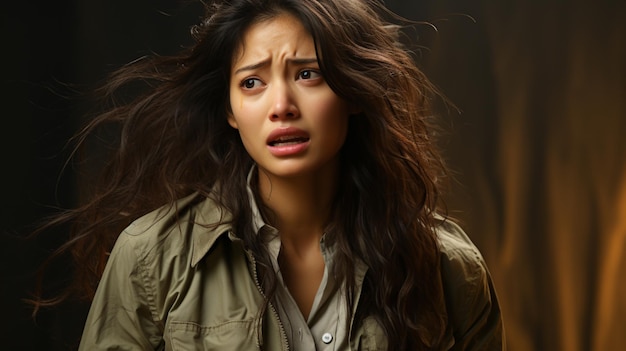 Photo young woman with an annoyed face on a bad day