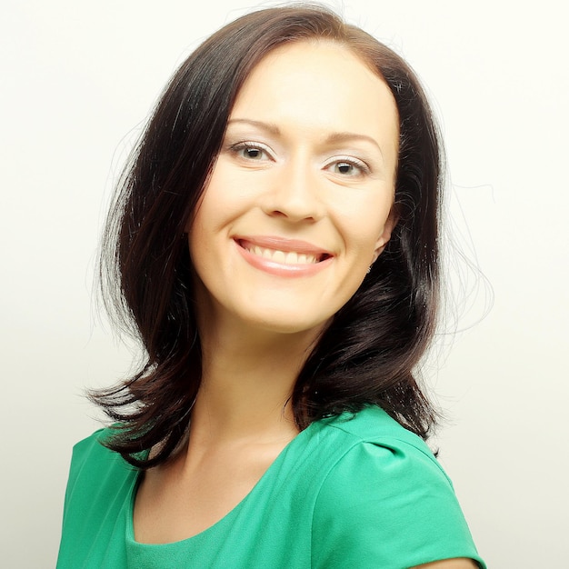 Young woman with big happy smile