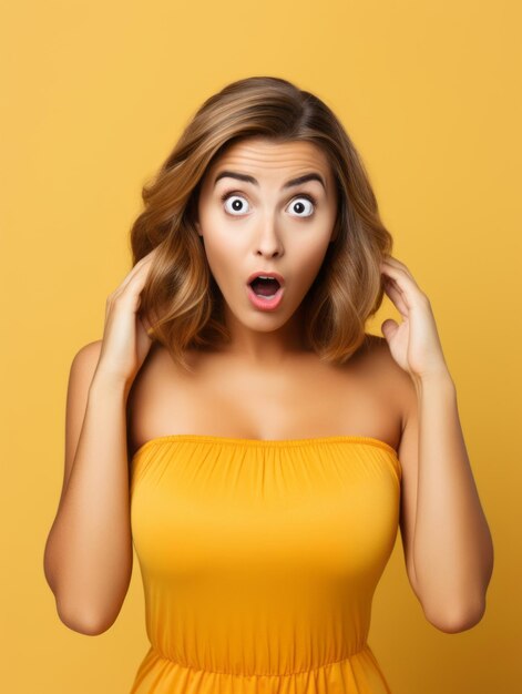 Photo young woman with brazilian features who appears to be schocked