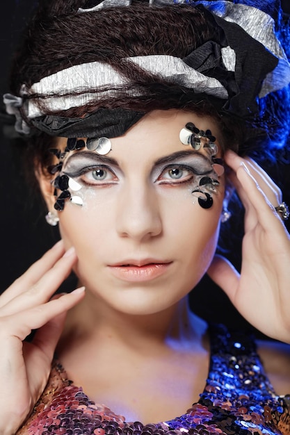 Young woman with creative make up