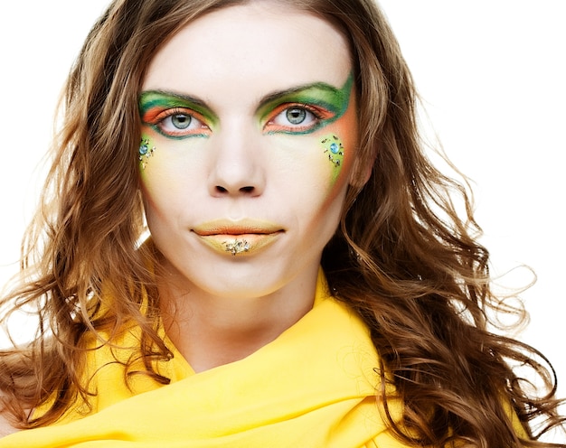 Young woman with creative makeup