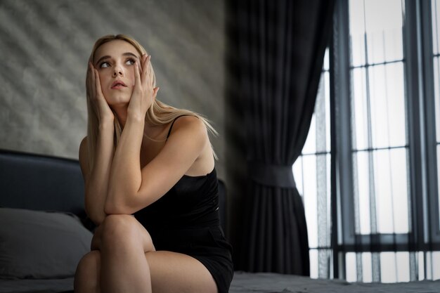 Young woman with critical depression and anxiety disorder Blithe