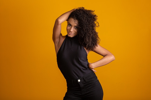 Young woman with curly hair