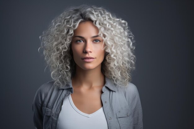 Young woman with curly hair