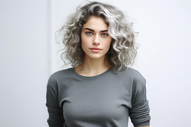 Young woman with curly hair