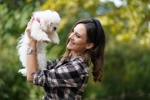 Young woman with dog