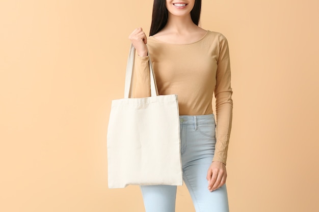 Young woman with eco bag