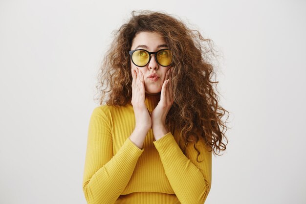 Young woman with expressions