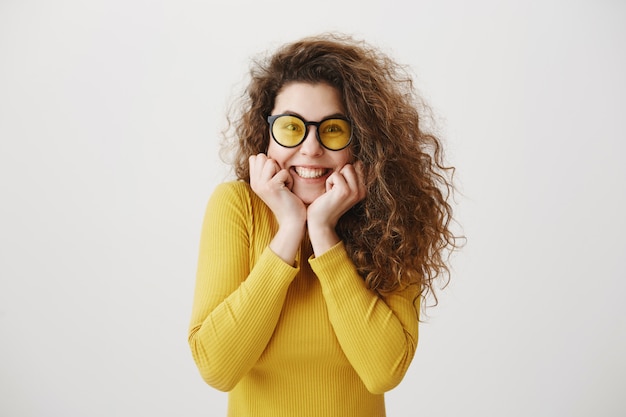 Young woman with expressions