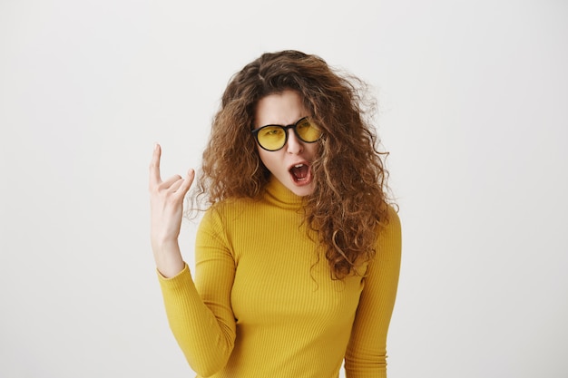 Young woman with expressions