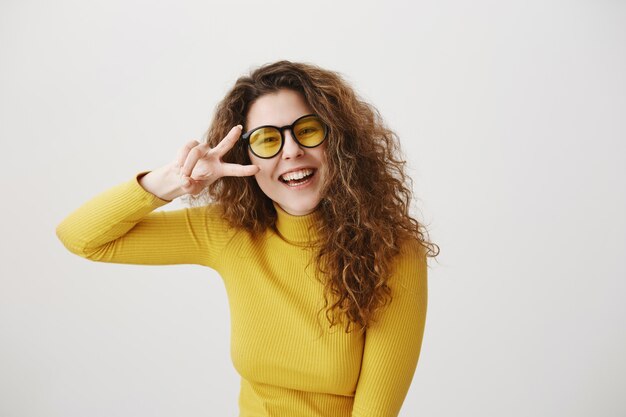 Young woman with expressions