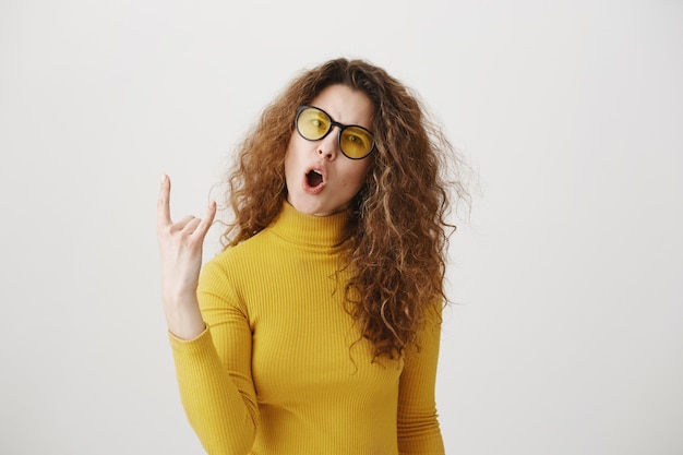 Young woman with expressions