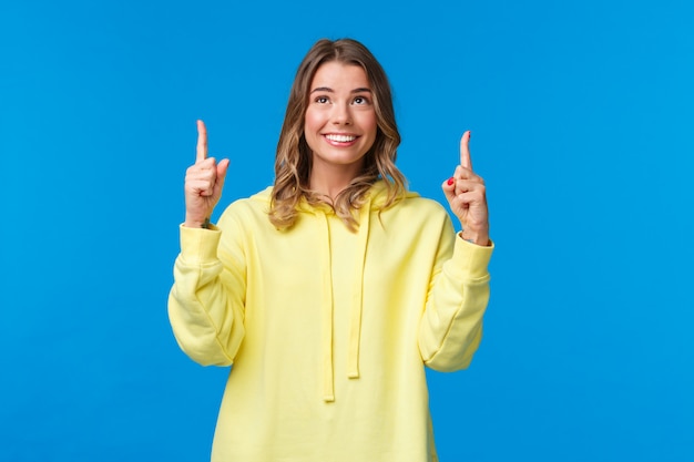 Young woman with gestures