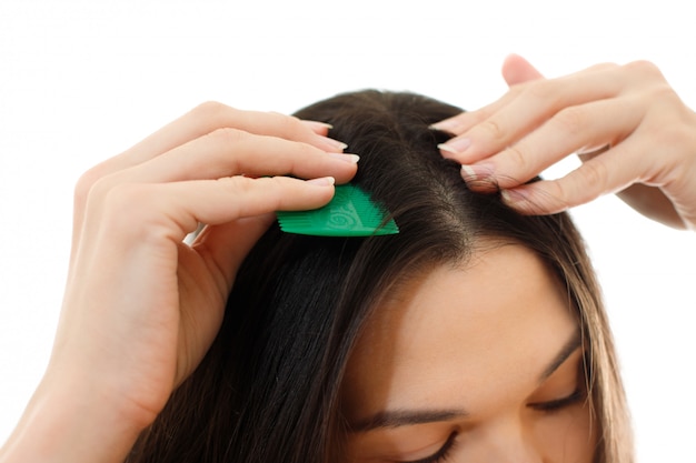 Young woman with hair problem